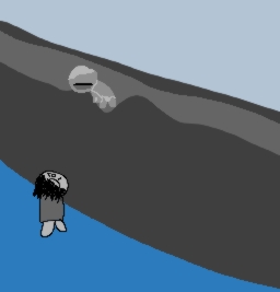 lilly looks to the iron knight standing at the wall